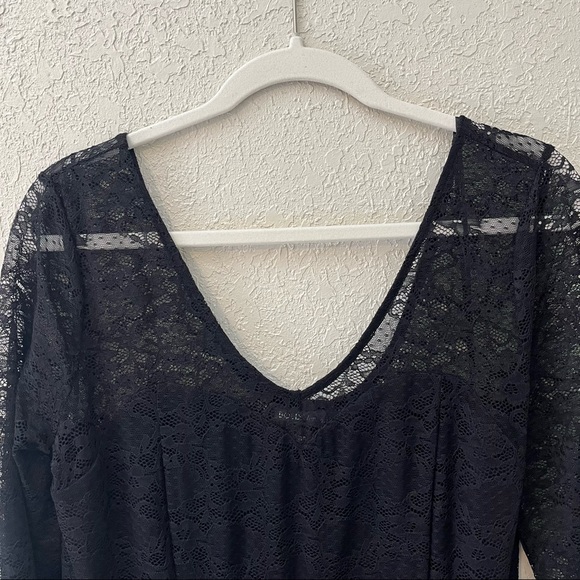 Bold Elements women’s black lace long sleeve sheath midi dress, Large - Picture 4 of 6